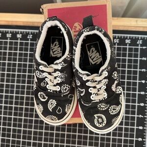 Vans Kids Black and White Paisley Sneakers